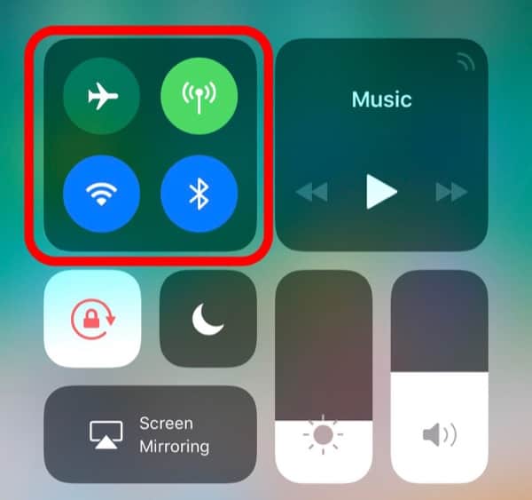 AirDrop in iOS 11 from Control Center