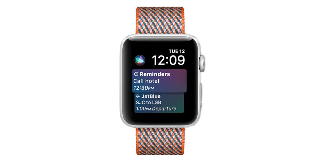 Apple Watch with watchOS 4 and Siri face