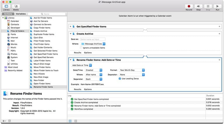 macOS: How to Archive iMessages with Automator