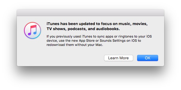 These 44 words mean you can't use your Mac to manage iOS apps or ringtones anymore.