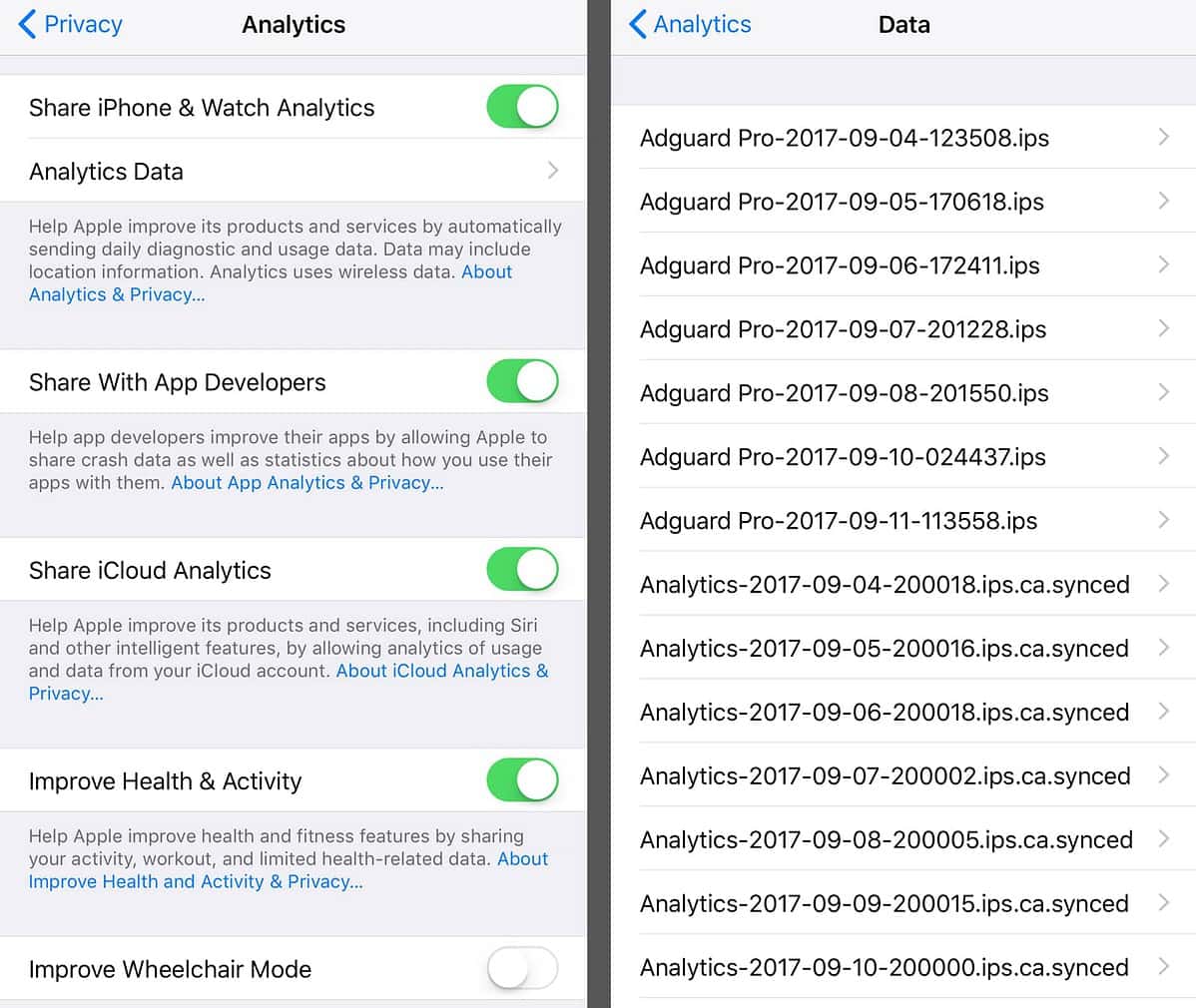 iCloud analytics in device settings for a private Siri. Analytics happens on Apple's servers and is anonymized.