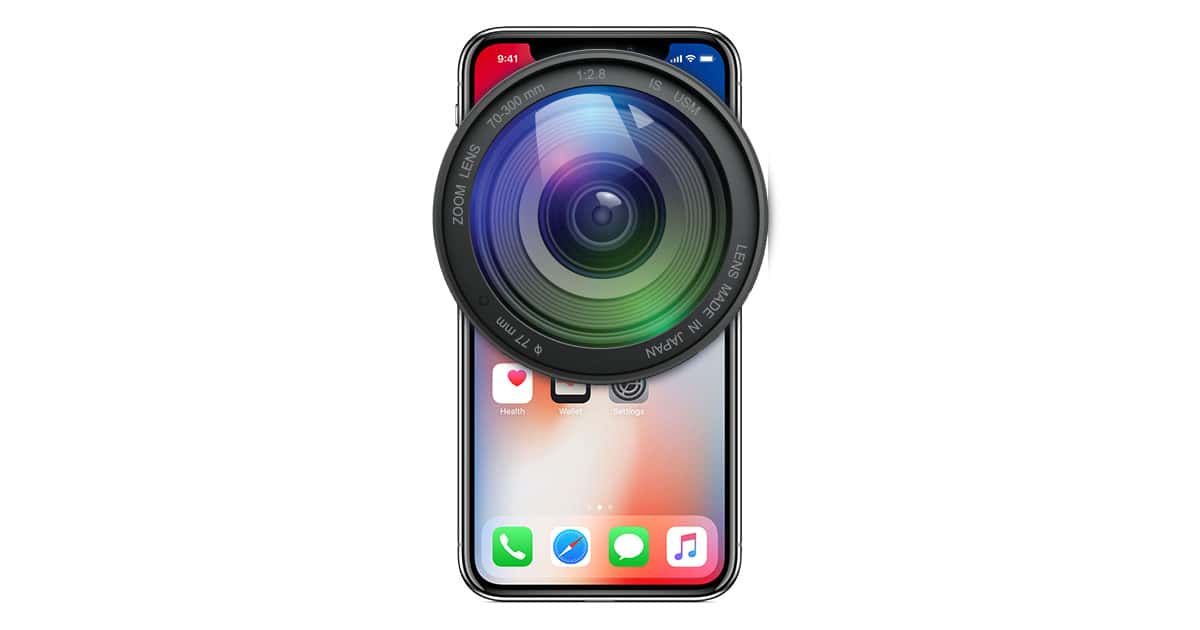 iPhone X with camera lens for HEIF versus JPEG image formats