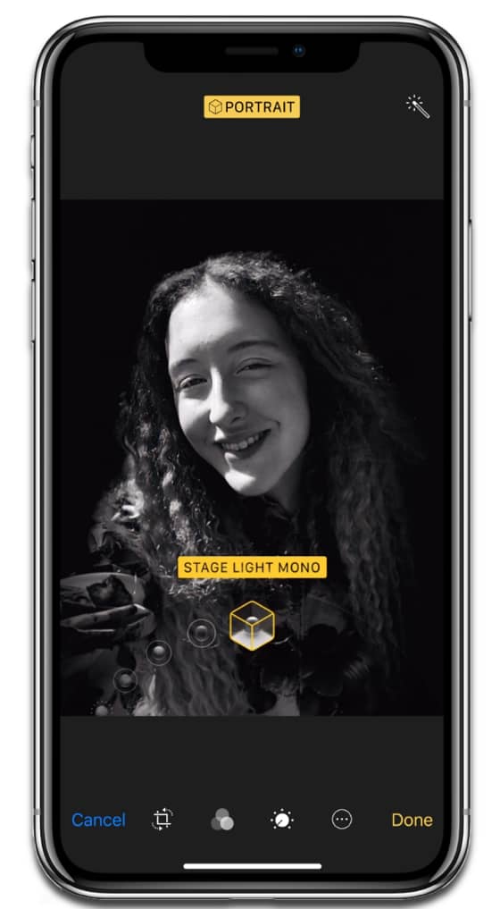 iPhone X Portrait Lighting, one of the new iPhone camera features.