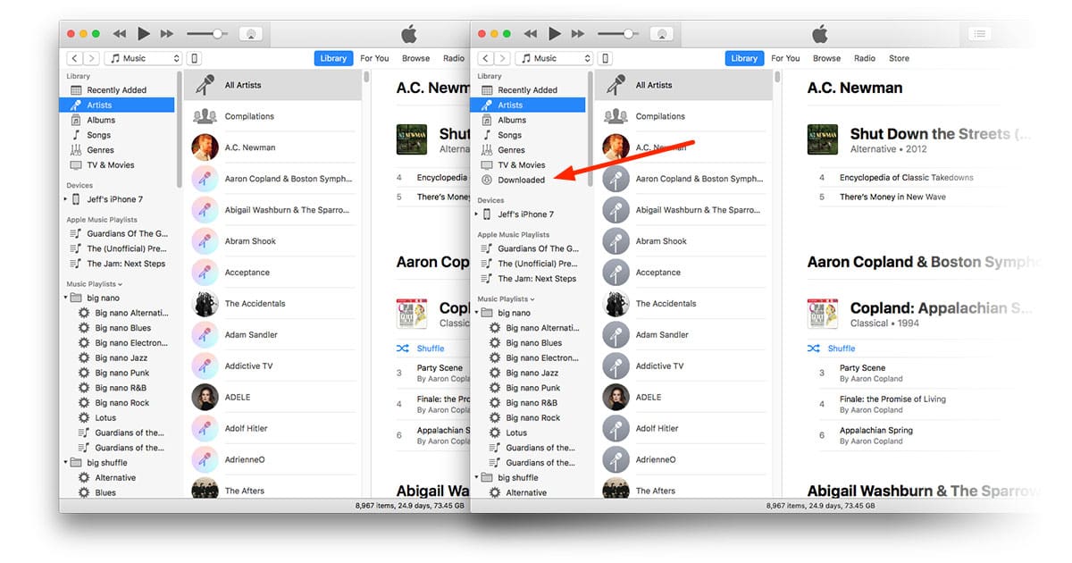 iTunes 12.7 on the Mac