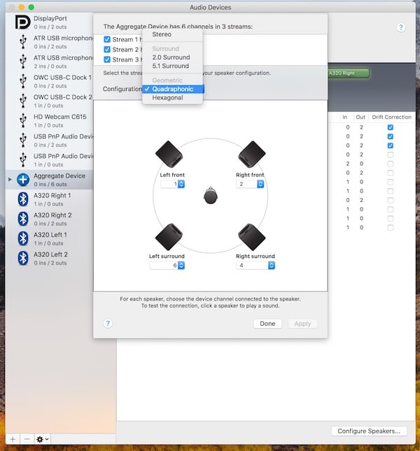 surround sound system in macos - speaker configuration