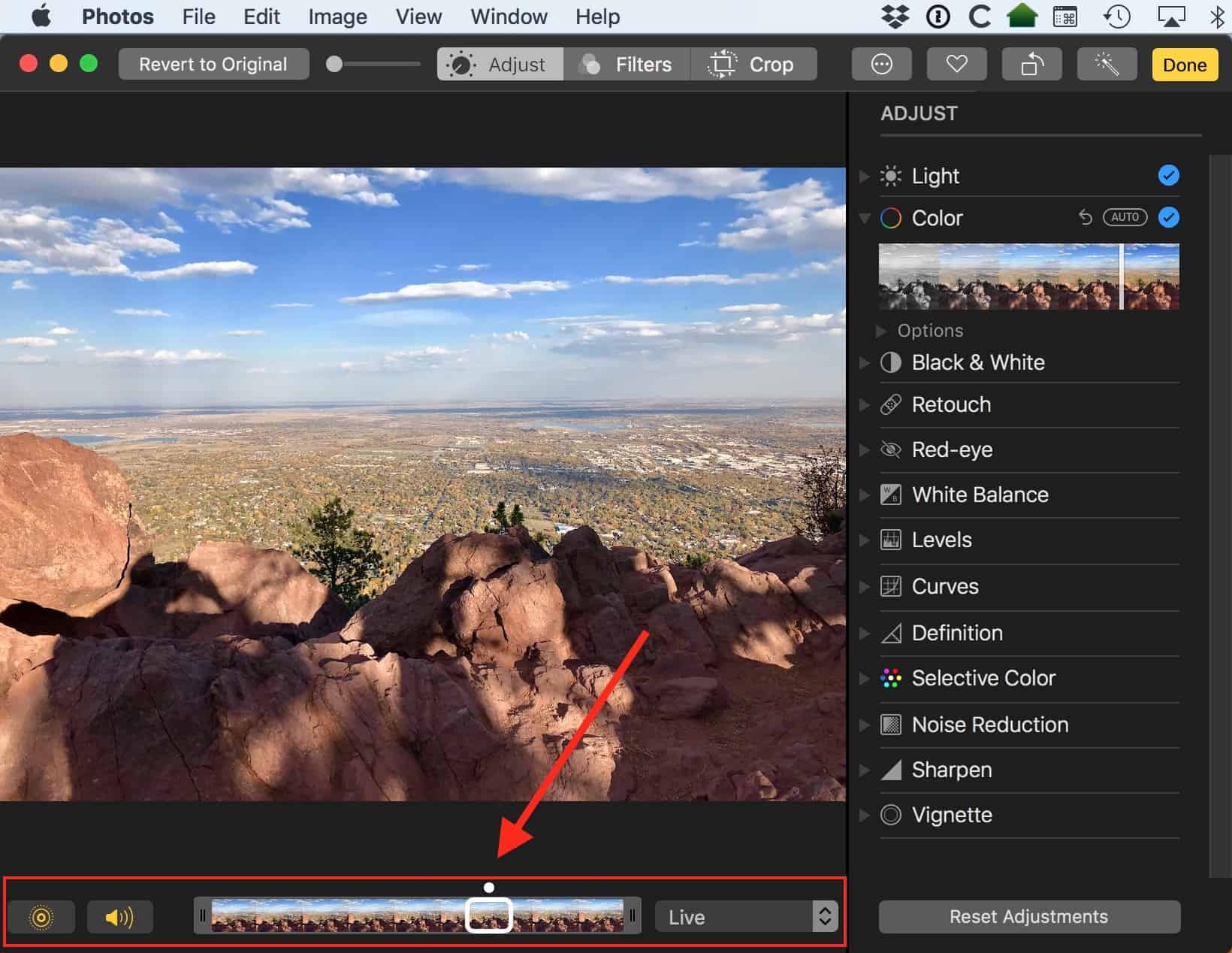 macOS High Sierra Live Photos Editing Tools in Photos app
