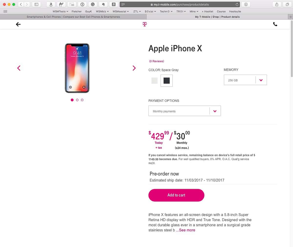 T-Mobile's "shipping between Nov 3-10" is way better than Apple's current estimate of 5-6 weeks...