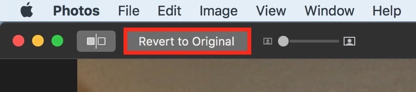 macOS Photos Revert to Original option removes your Live Photo edits