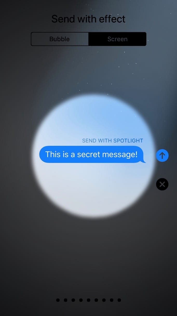 Messages Spotlight Screen Effect
