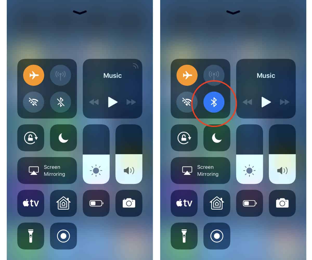 Airplane mode in iOS 11 showing persistent settings