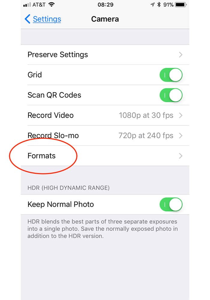 Set HEIF as the default photo format in iOS 11