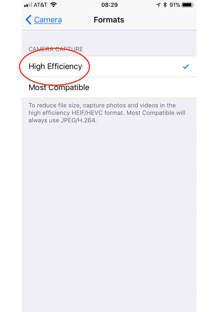 HEIF is the default photo format for iPhone 7 and newer in iOS 11