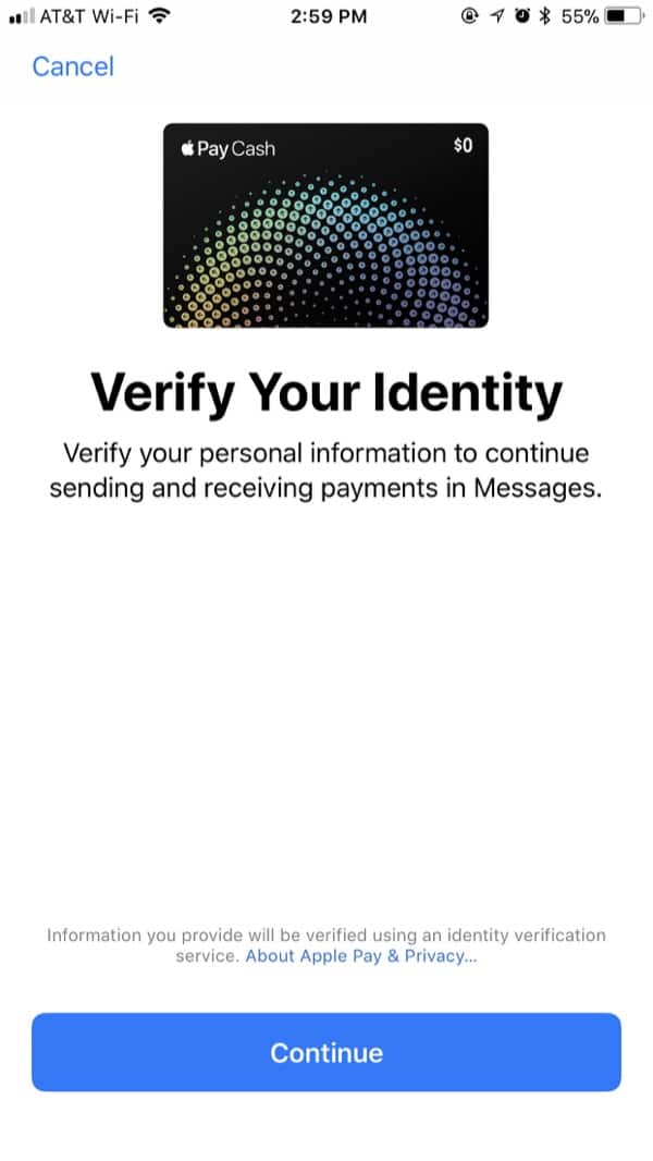 Apple Pay Cash - Setup Step 4