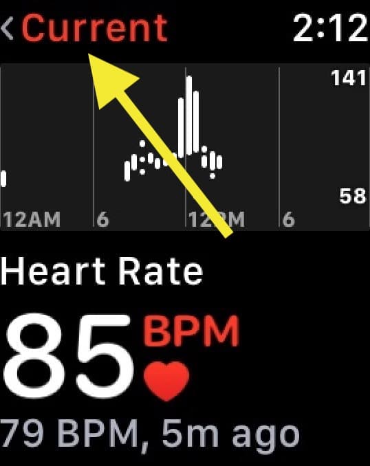 Current Heart Rate on Apple Watch