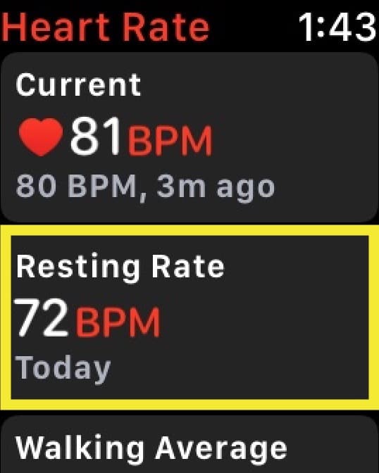 Resting Heart Rate on Apple Watch