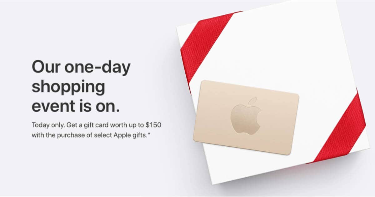 Apple Offers Up to $150 in Gift Cards for Black Friday Deals