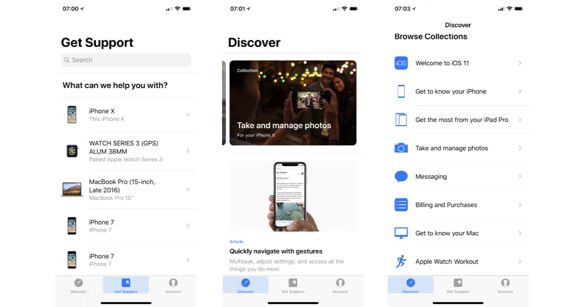 Apple Support App Gets New Discover Section with Device Tutorials