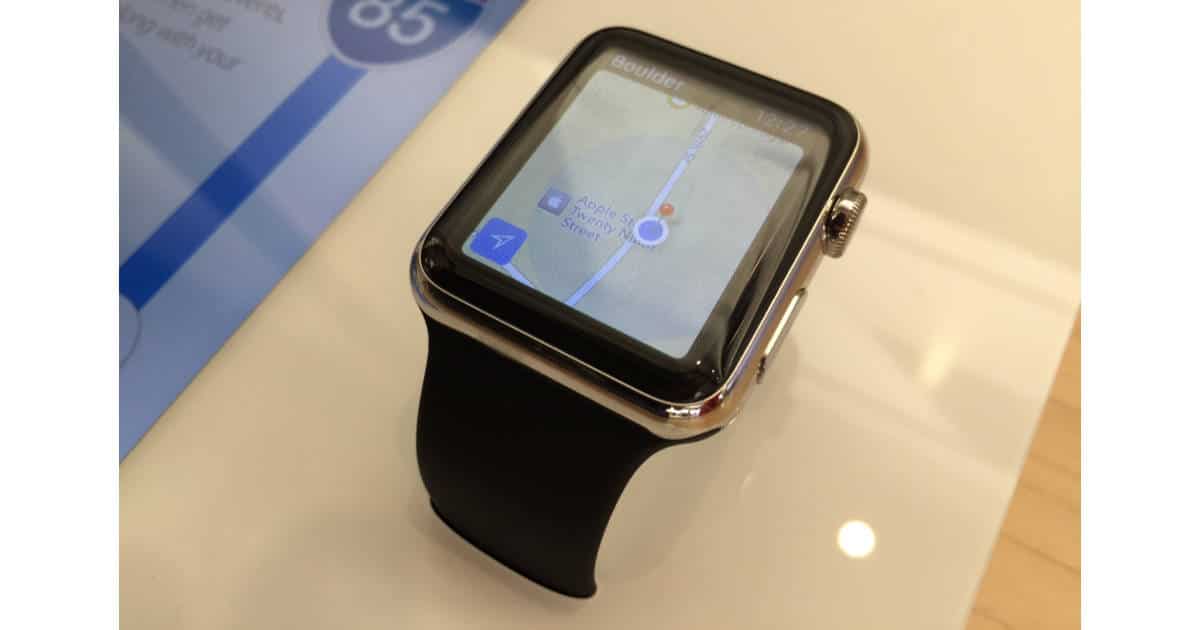 Original Apple Watch showing Maps app