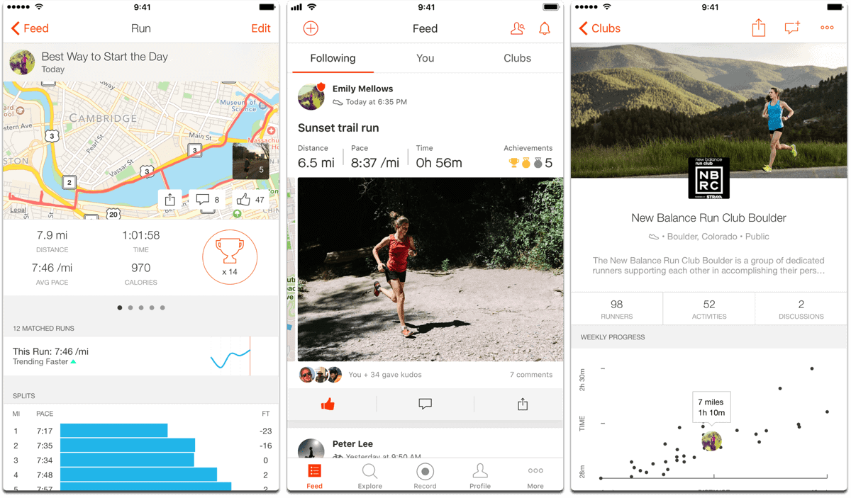 Strava running and cycling, one of the fitness apps.