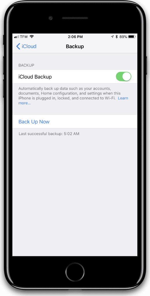 Turn off iCloud Backups for iPhone privacy.
