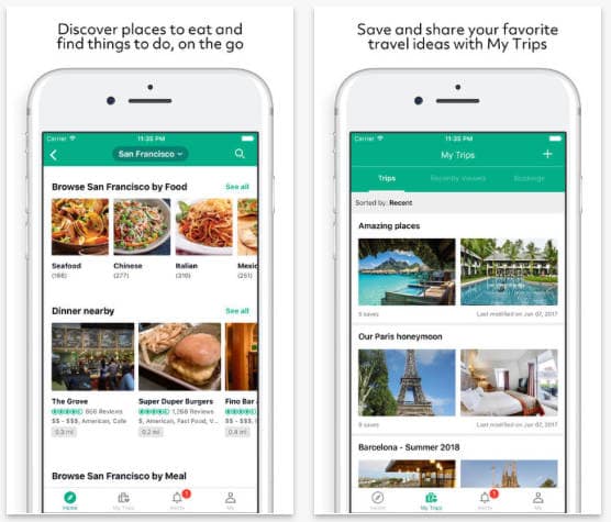 TripAdvisor on iPhone