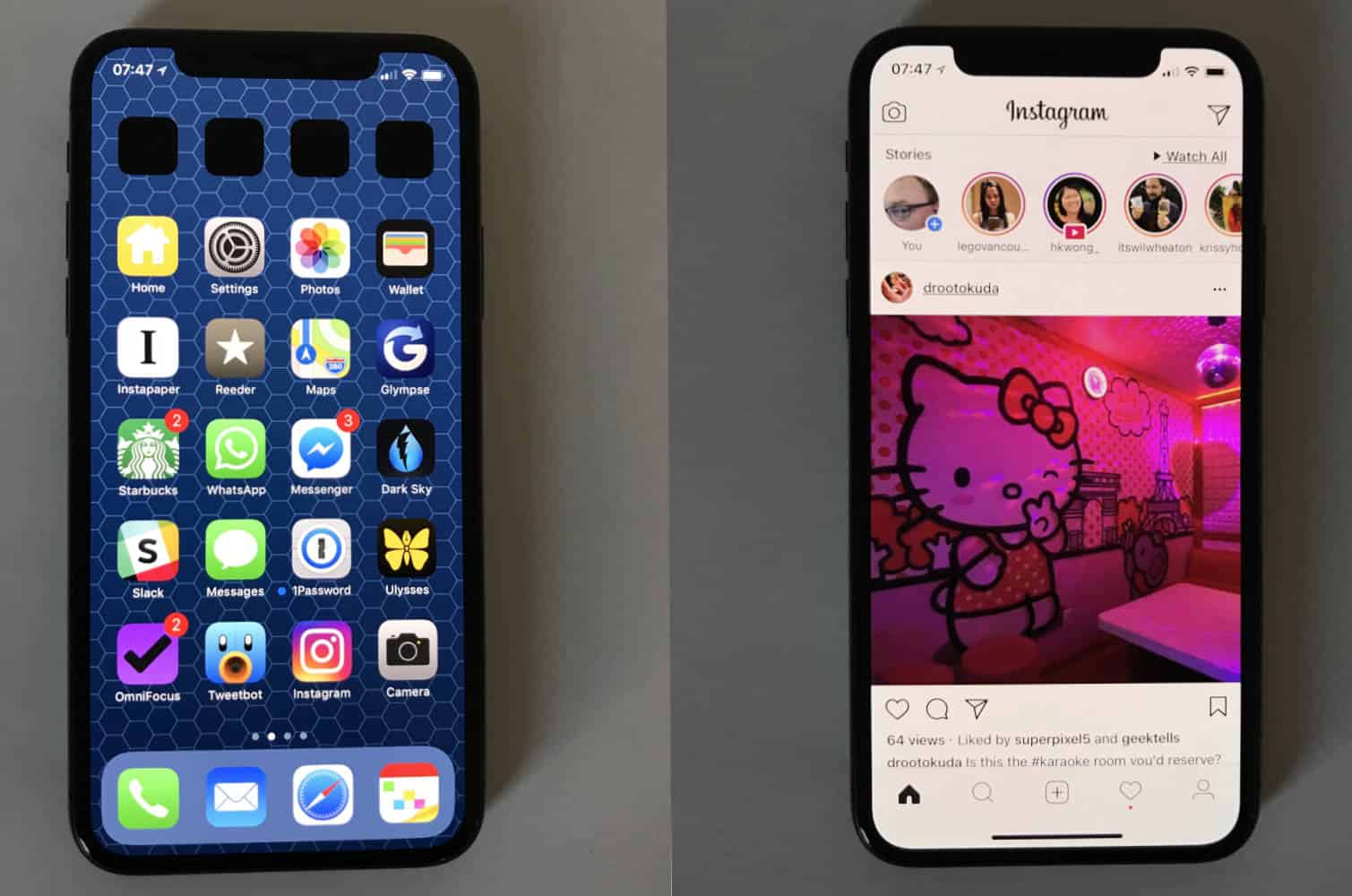 iPhone X Home screen notch