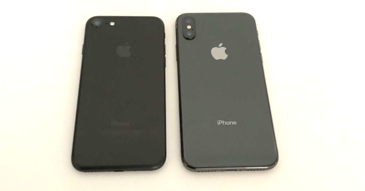 iPhone 7 and iPhone X back view