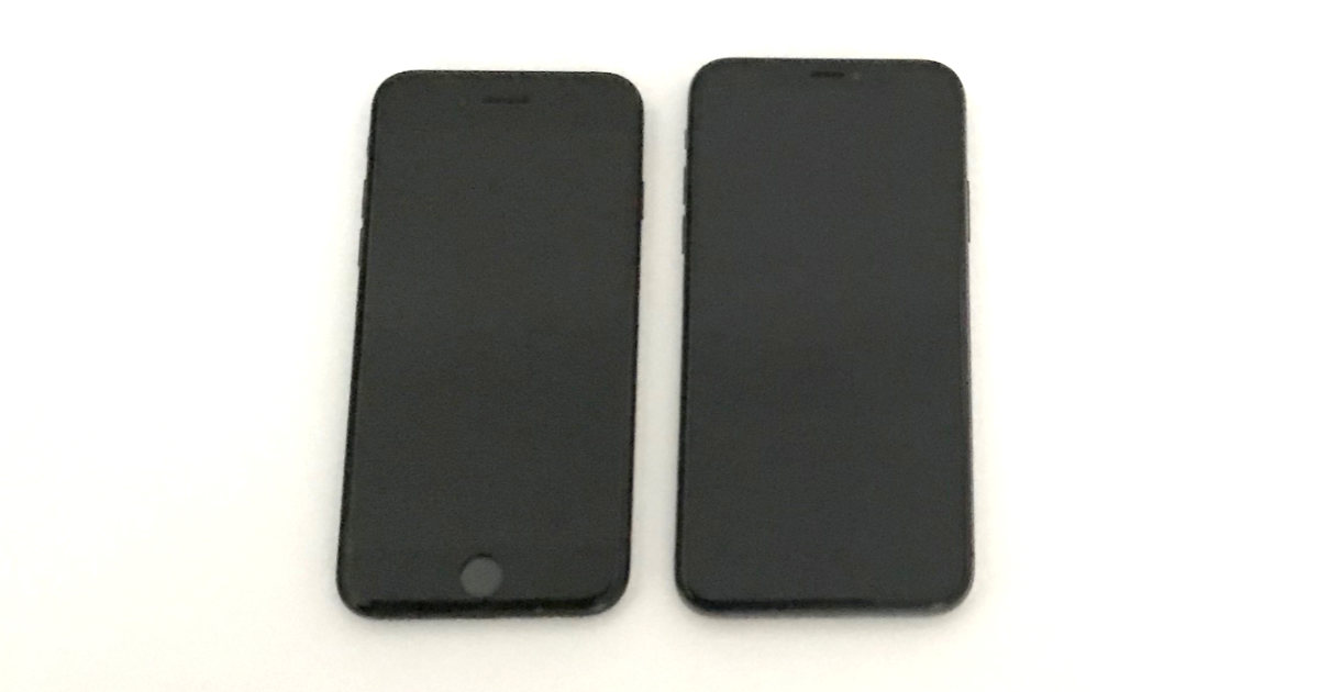 iPhone X size comparison with iPhone 7