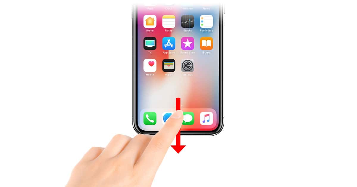 iPhone X Reachability gesture - swipe down from the bottom of the screen