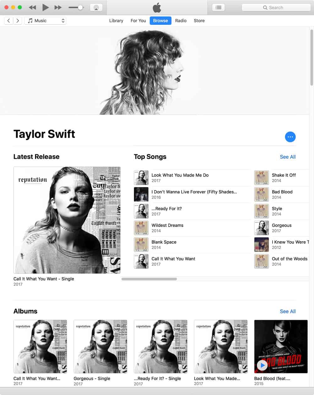 Taylor Swift on Apple Music