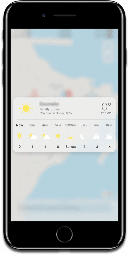 3D Touch Apple Maps weather trick.