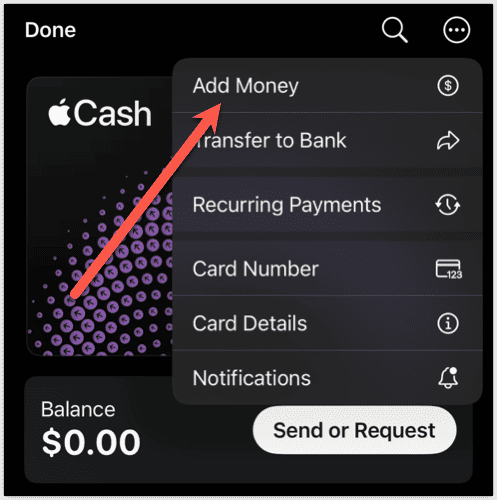 Apple Cash Add Money