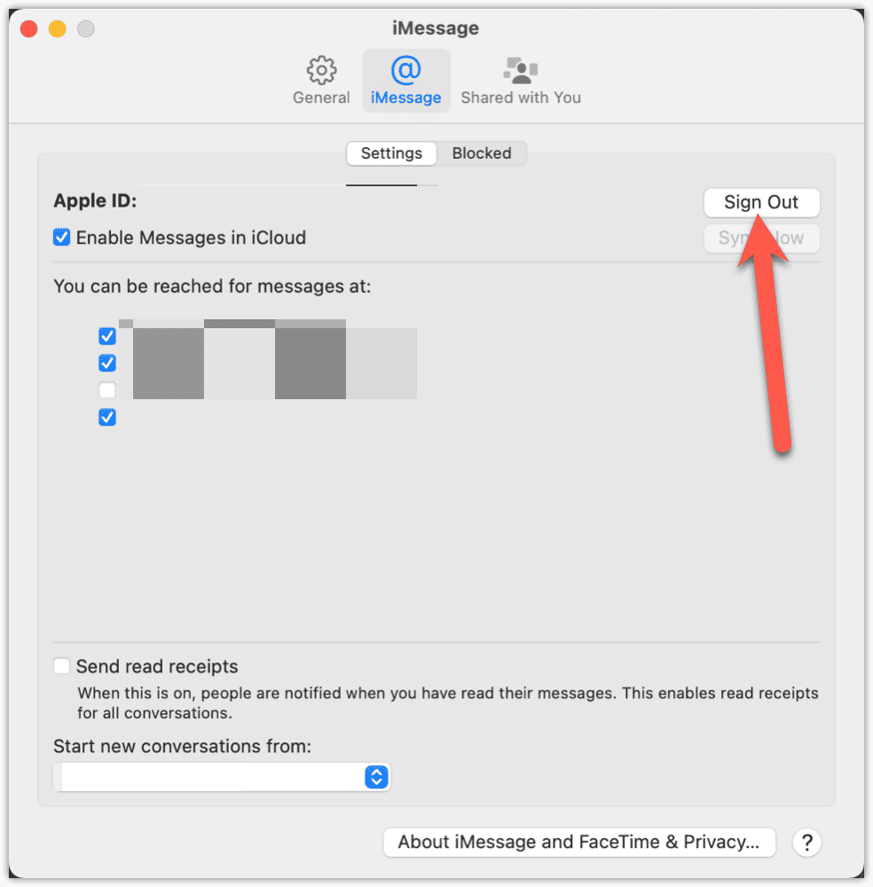 Disable iMessage on Mac