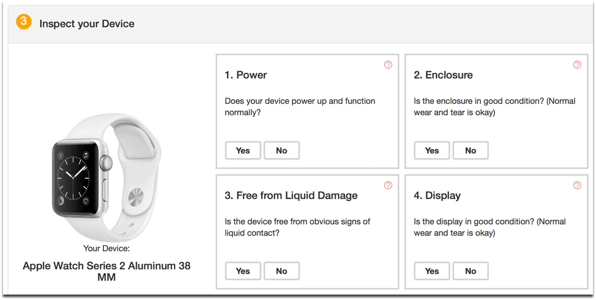 Select the condition to recycle Apple Watches.