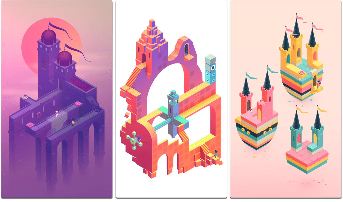 Screenshots of Monument Valley 2, one of the best 2017 games.