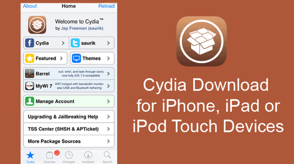 Image of Cydia, an iOS jailbreak app store.