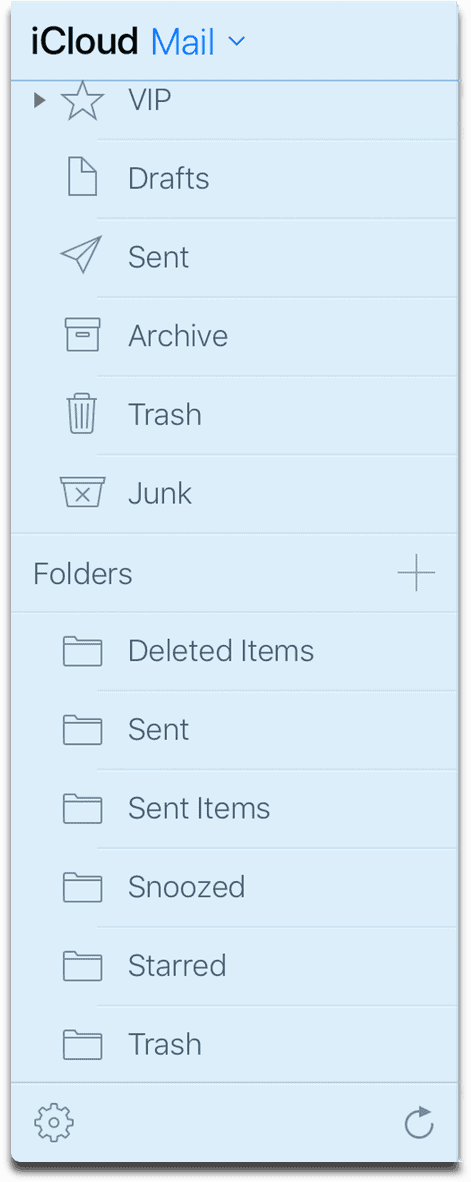 Creating folders to manage iCloud Mail.