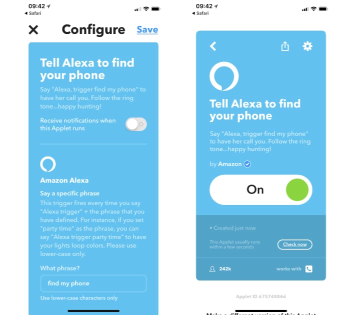 IFTTT recipe to use Alexa and Echo to call your lost iPhone