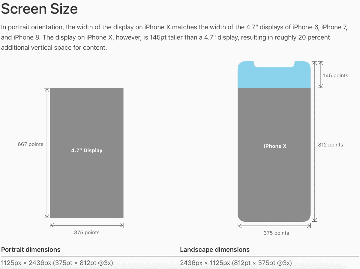 Different screen size means a narrower iPhone X aspect ratio.