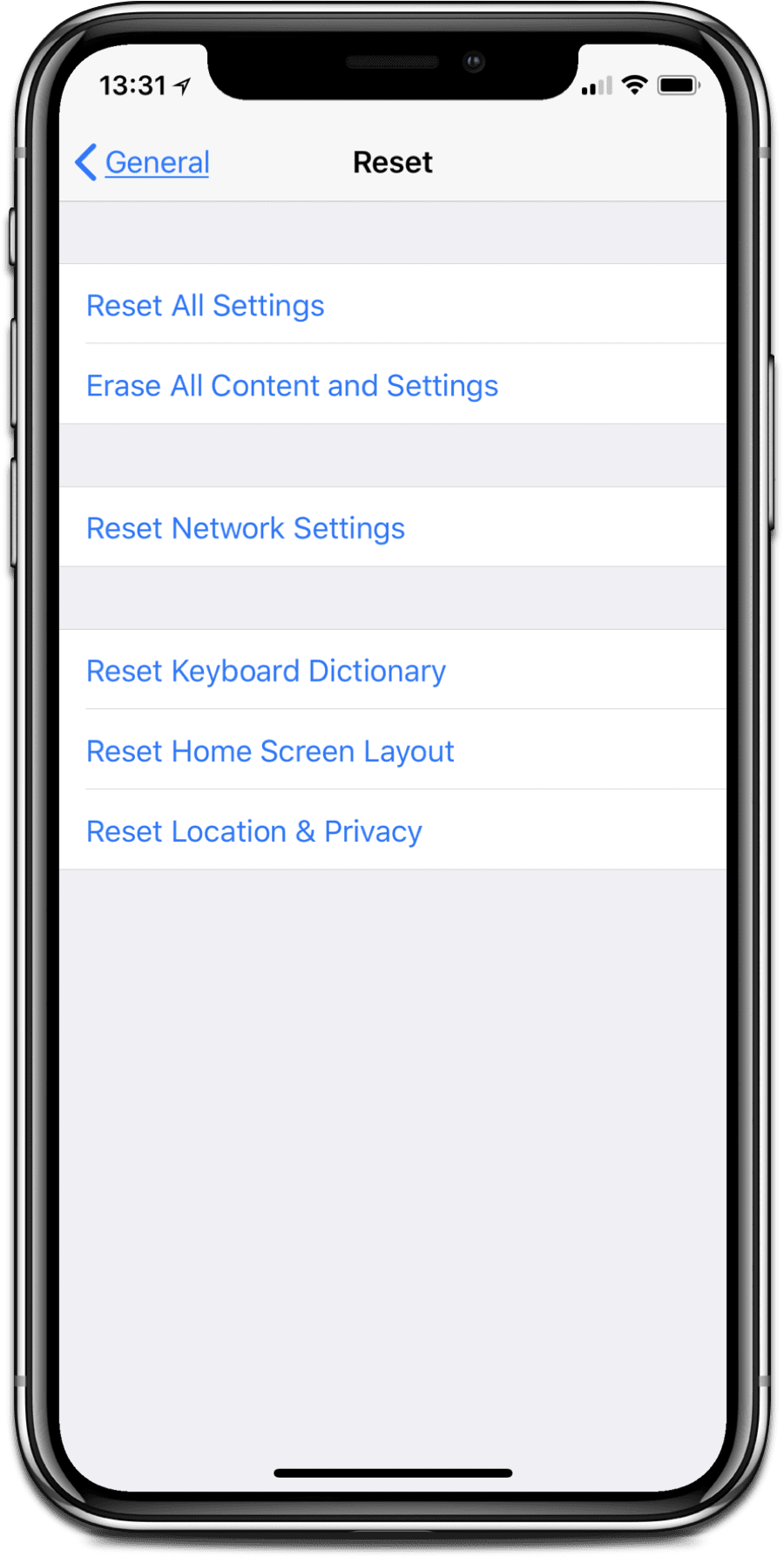 iPhone X troubleshooting tip: Reset settings.