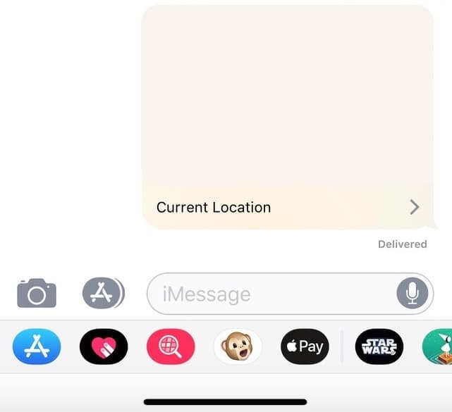 Current Location in Messages on iPhone