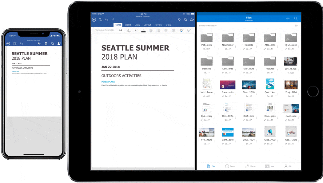 Microsoft Animated GIF demonstrating Drag and Drop in iOS