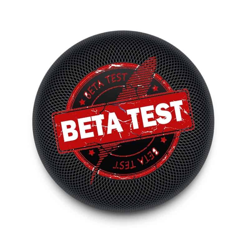 HomePod with Beta Test Logo
