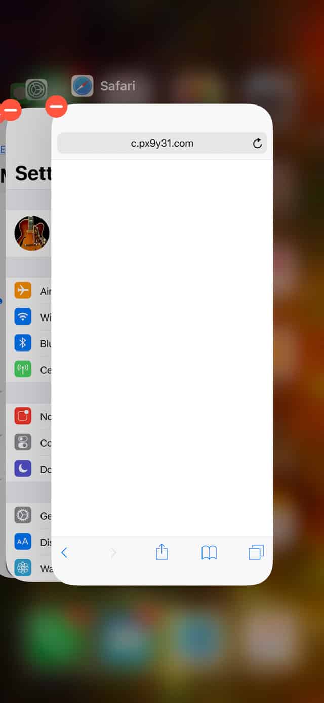 App Switcher in iOS 11 on iPhone X