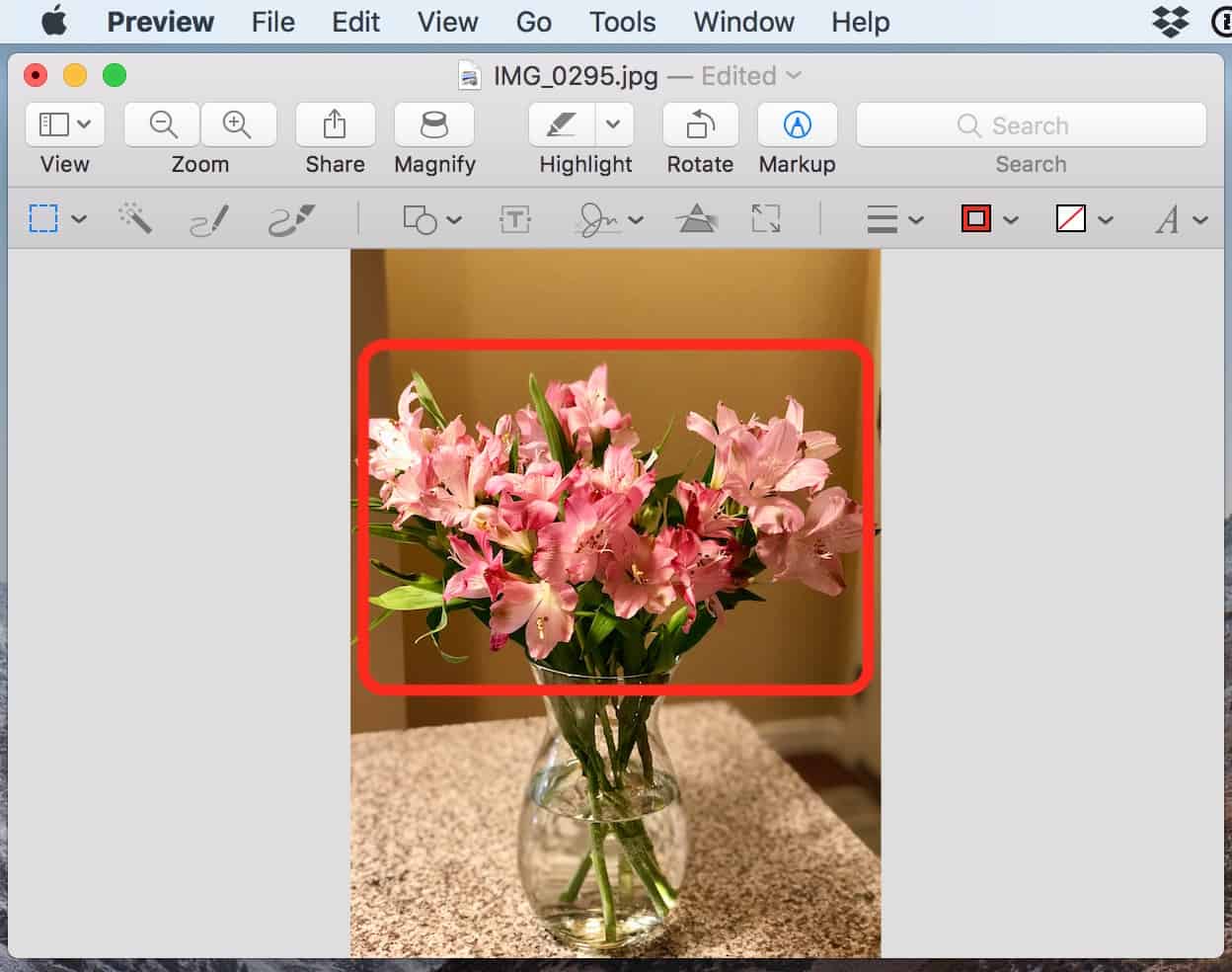 Editing in an image in Preview