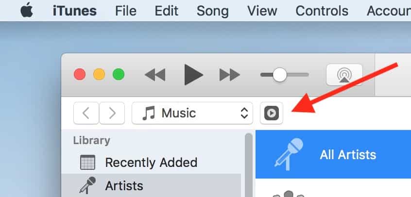 Remote Icon in iTunes on the Mac