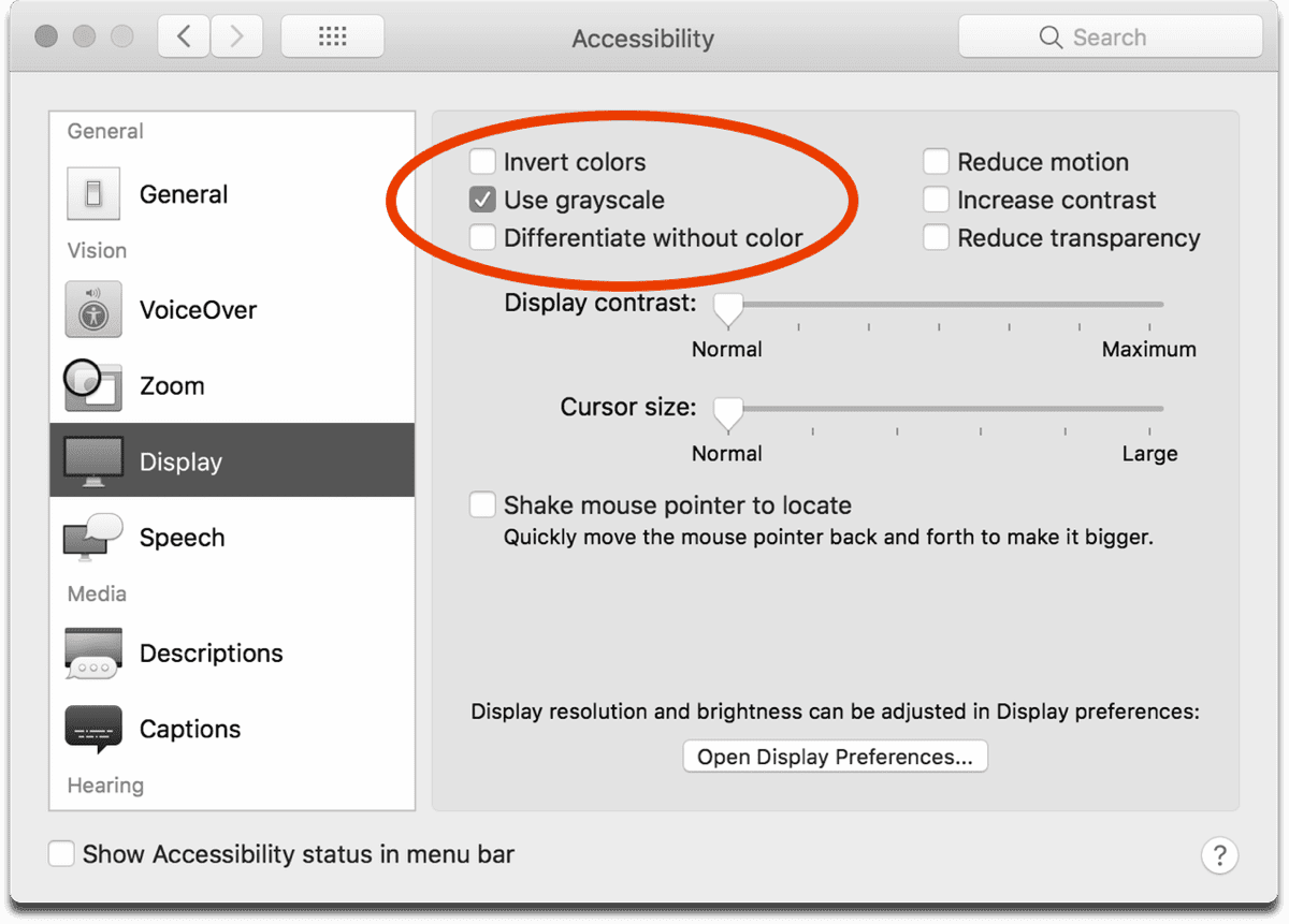 You can enable grayscale on Apple devices, like this Mac.