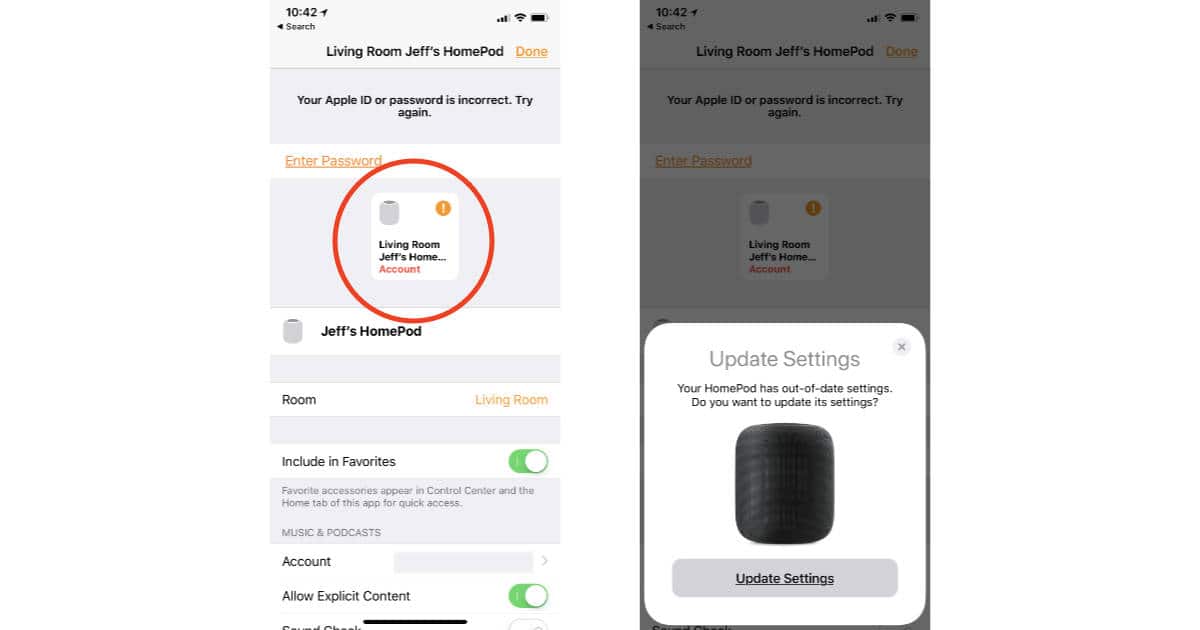 Home app updating Apple ID payment information for HomePod
