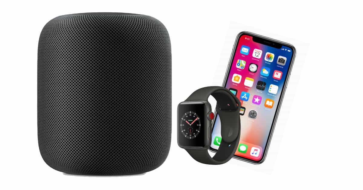 HomePod Apple Watch and iPhone X