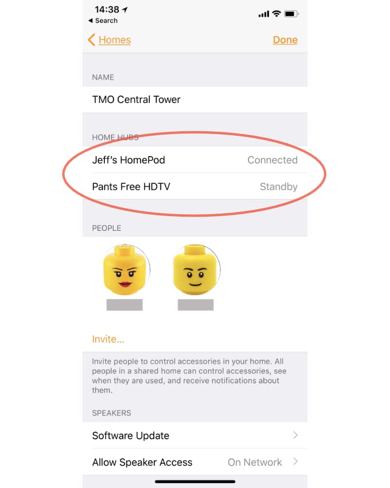 HomePod and Apple TV as HomeKit hubs in the Home app on iPhone
